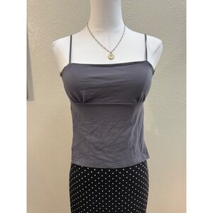 gray backless tie cami minimal y2k crop top
